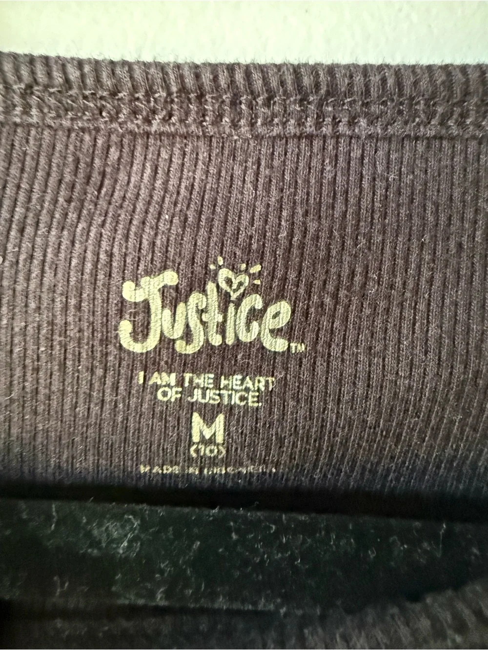 Justice Black Short-Sleeve Square Neck Cinch Tee Size M10
